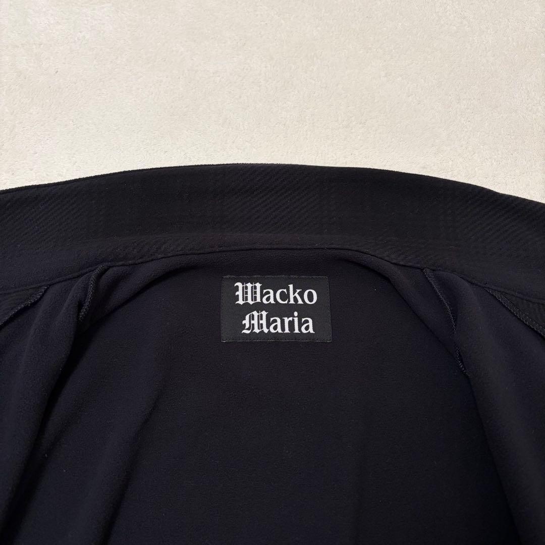 【極美品L】Wacko Maria チェック フリース シャツ ジャケット 黒系