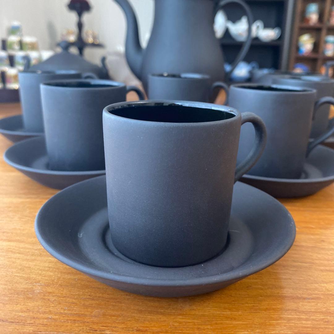 ウェッジウッド ブラックバサルト　コーヒーセット　デミタス カップ　廃盤　希少