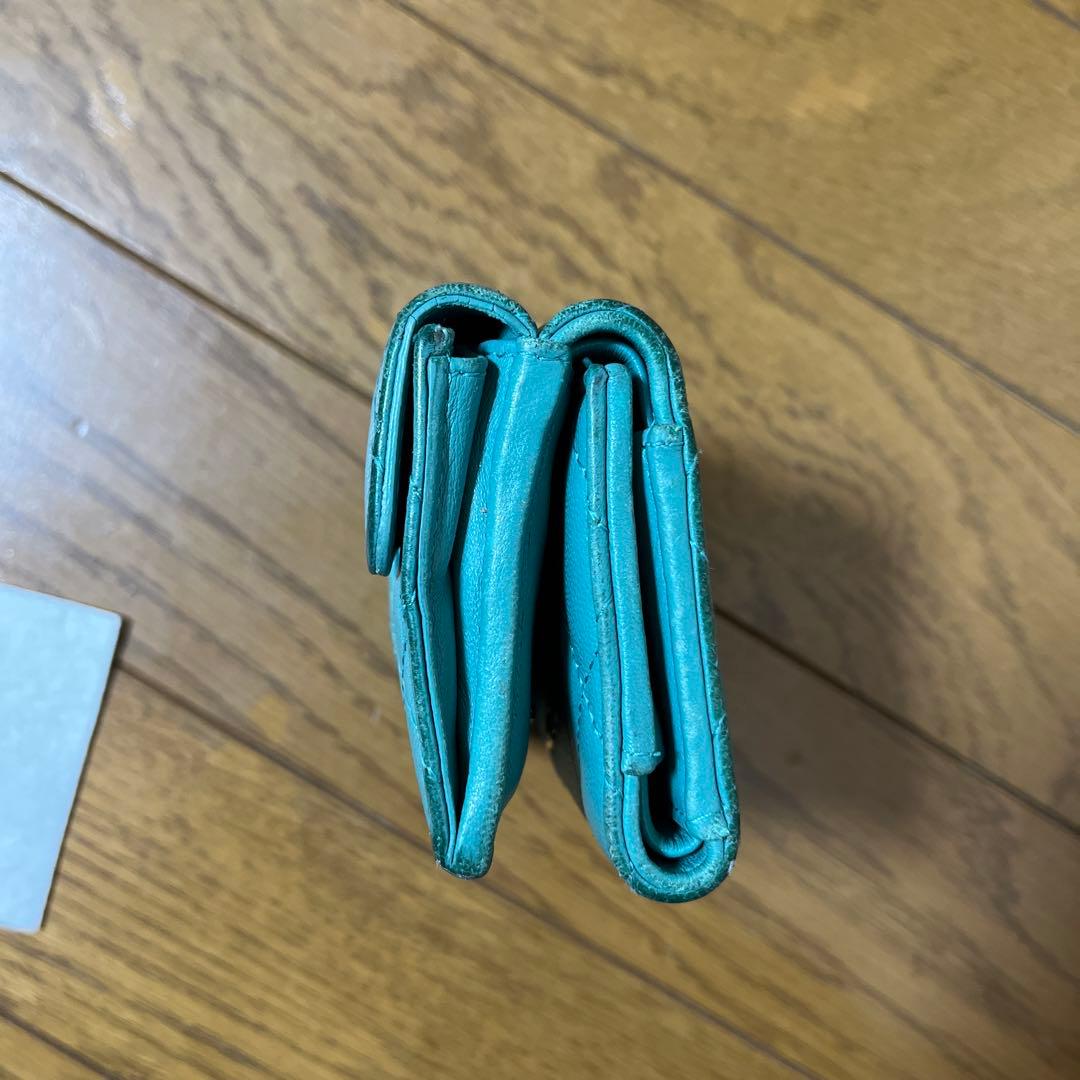 CHANEL ミントグリーン 三つ折り財布