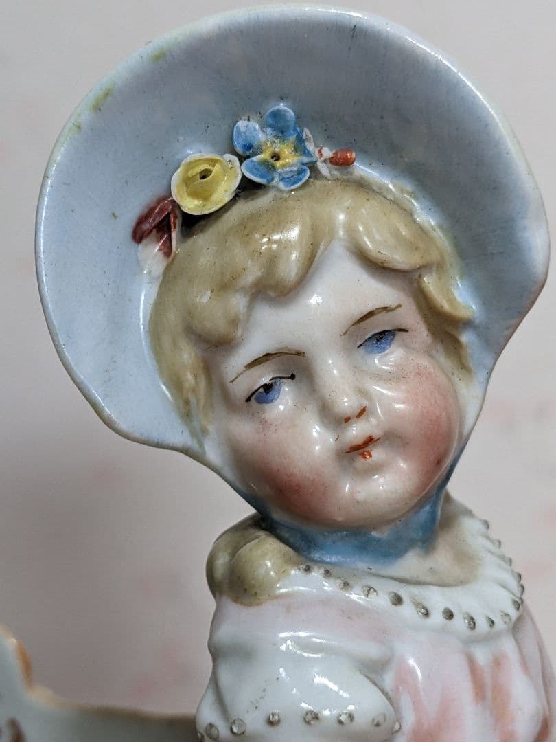 ♦明治時代 アールヌーボー 西洋アンティーク 陶磁器人形 宝石箱 骨董品