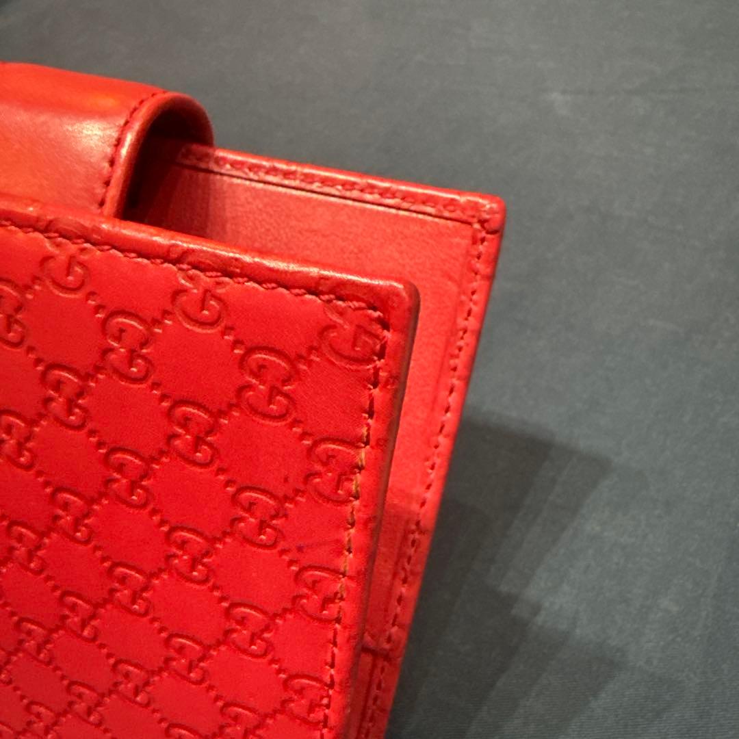 GUCCI グッチ 赤レザー 6リング スケジュール帳 GGロゴ