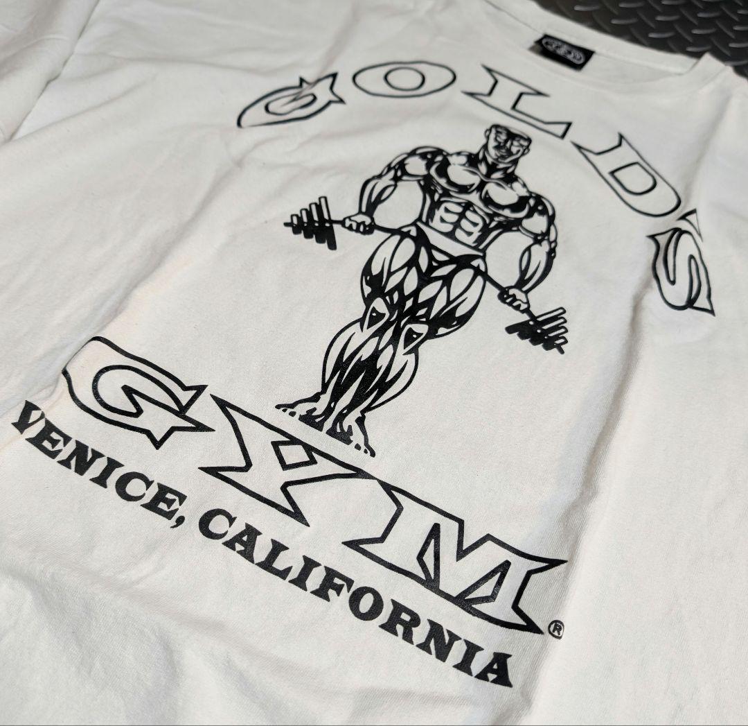 GOLD'SGYMTシャツホワイトXXL（2X）ベニスビーチUSA製筋トレBIG