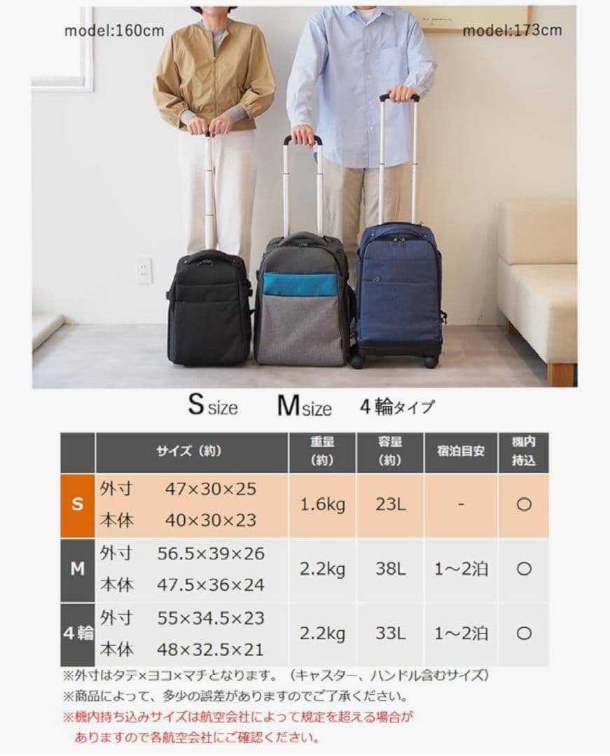 【美品】モエルグ リュックキャリー Sサイズ ミディアムグレー