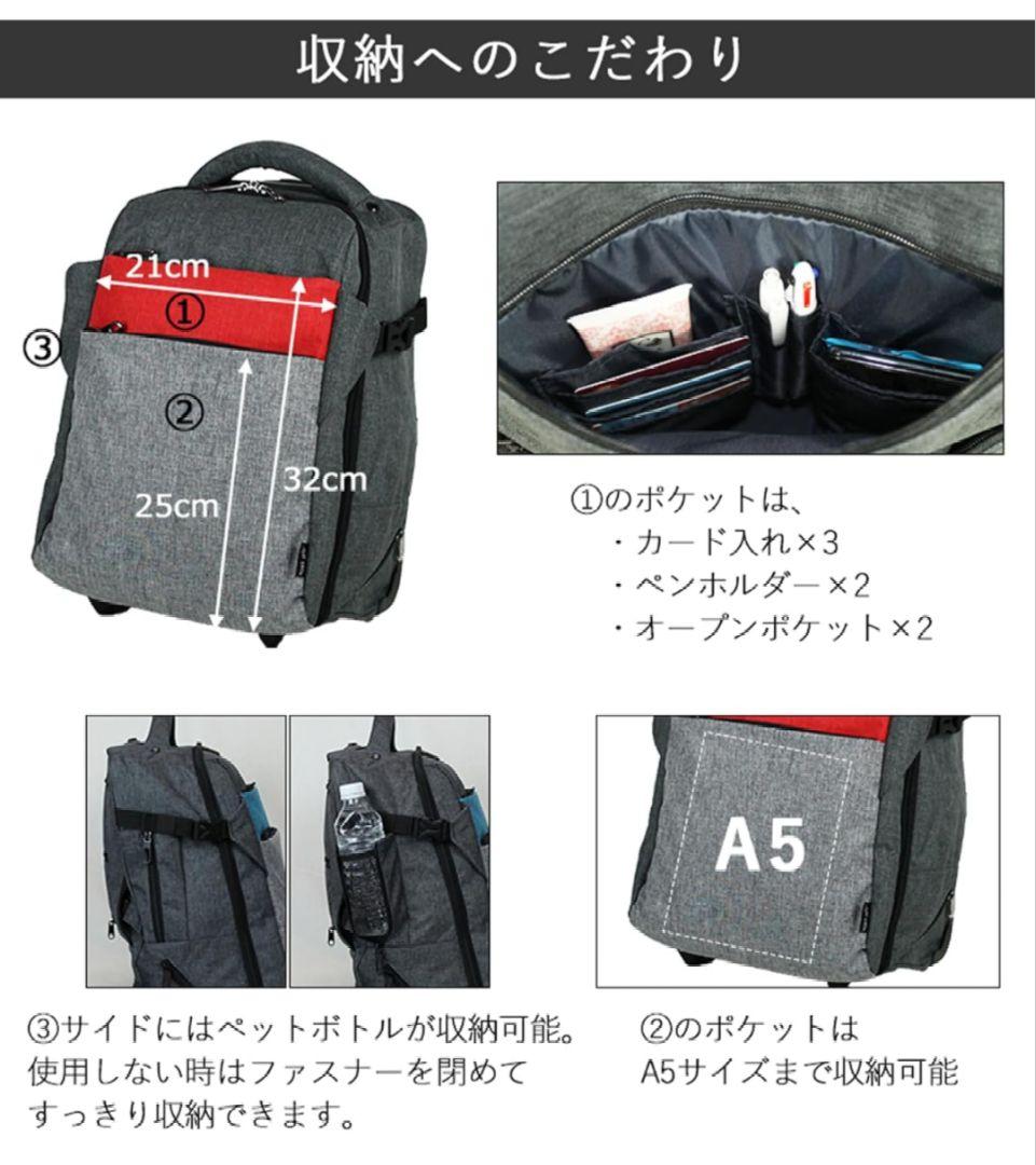 【美品】モエルグ リュックキャリー Sサイズ ミディアムグレー