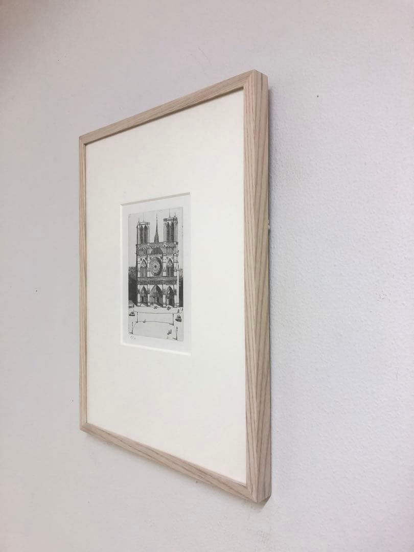 風間完 銅版画「ノートルダム寺院」額装済み