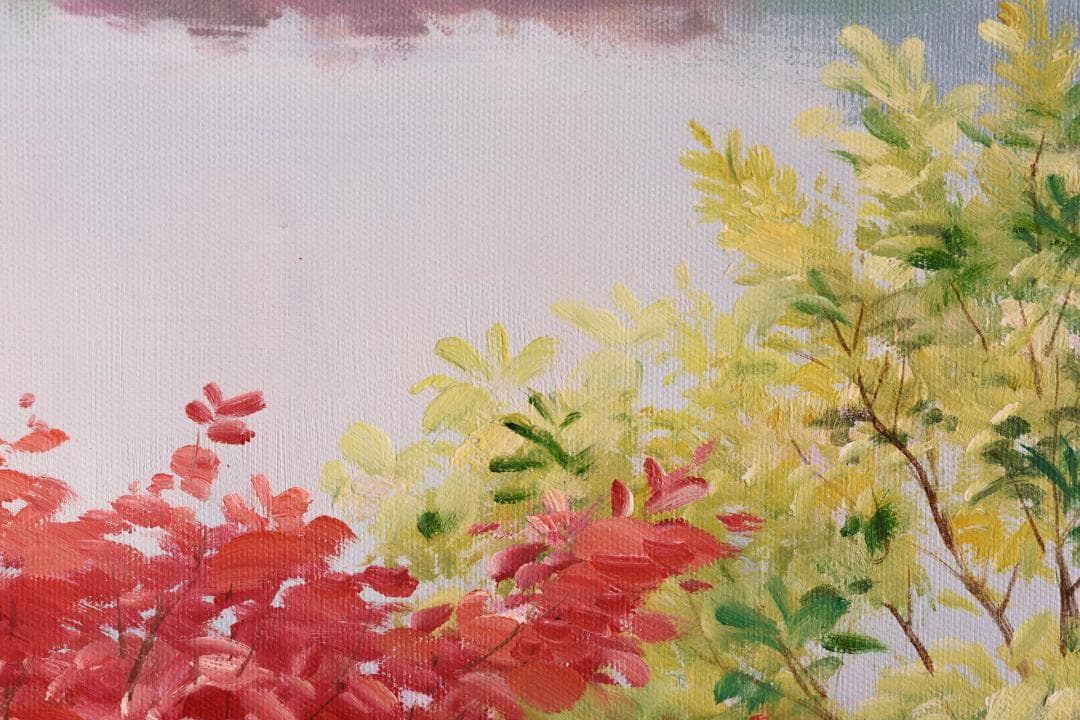 未使用高級ゴールド額付★手書き油絵★外寸約880×660mm 玄関やリビングに9