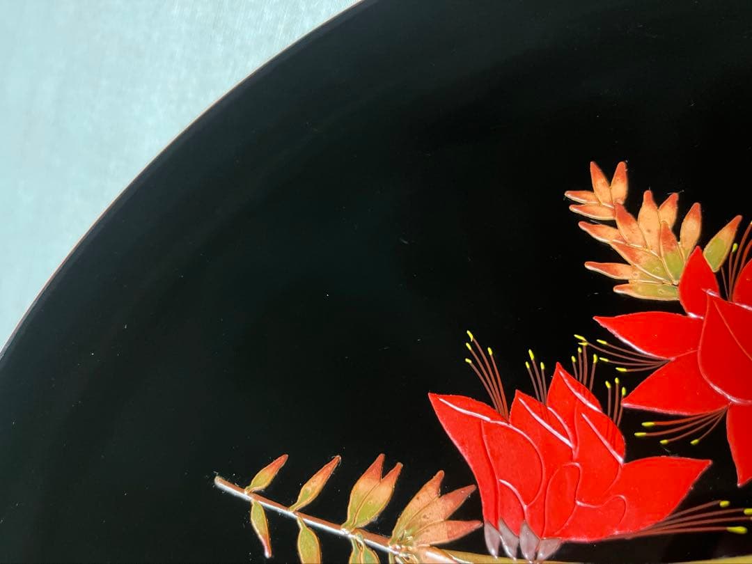 沖縄漆器　べんぼう 紅房 漆大皿