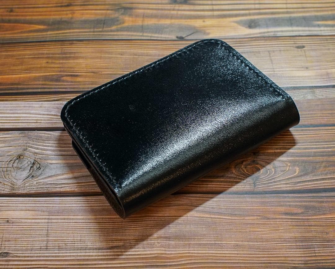 ショートトラッカーウォレット 三層　馬革 茶芯　真鍮 トラッカーウォレット