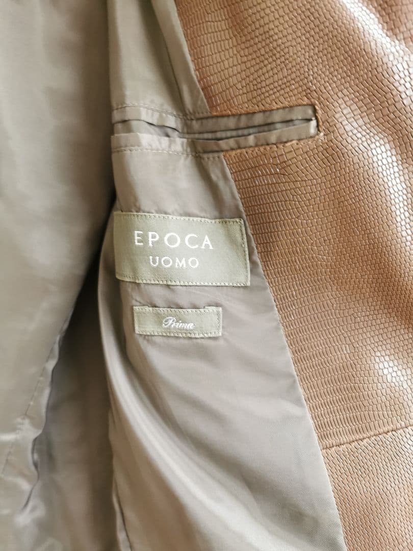 EPOCA PRIMA COLLECTION 型押しシングルライダースブルゾン