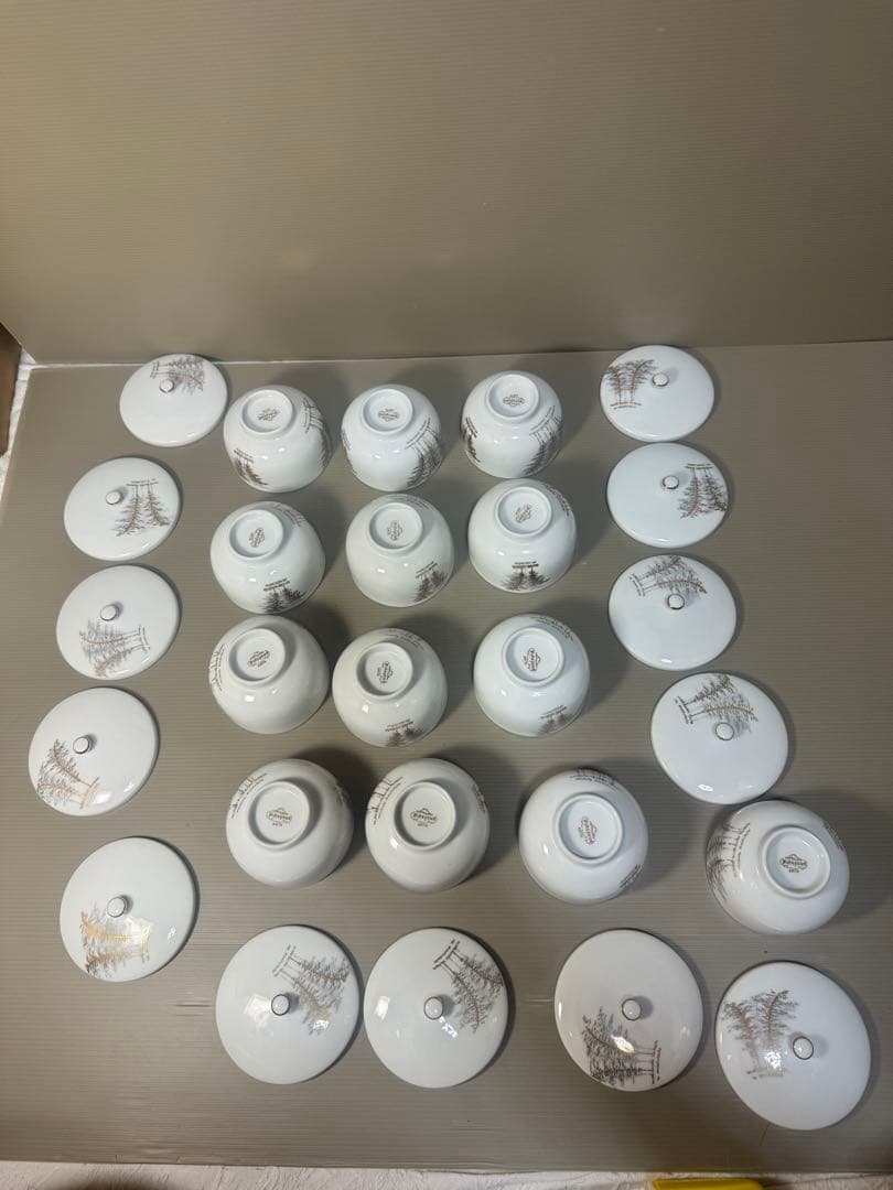 2301 深川製磁　茶器セット　急須2客　湯呑蓋付13客