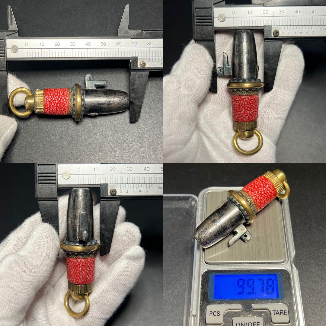 ◎江戸時代 本鮫皮十手型根付鉄地根付 腰提げ物◎古美術骨董武具◎古道具 庵々