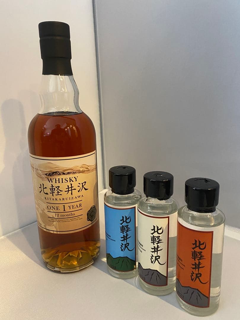 北軽井沢蒸留所　ウイスキー ONE1YEAR＋樽詰め前原酒ミニボトル3種