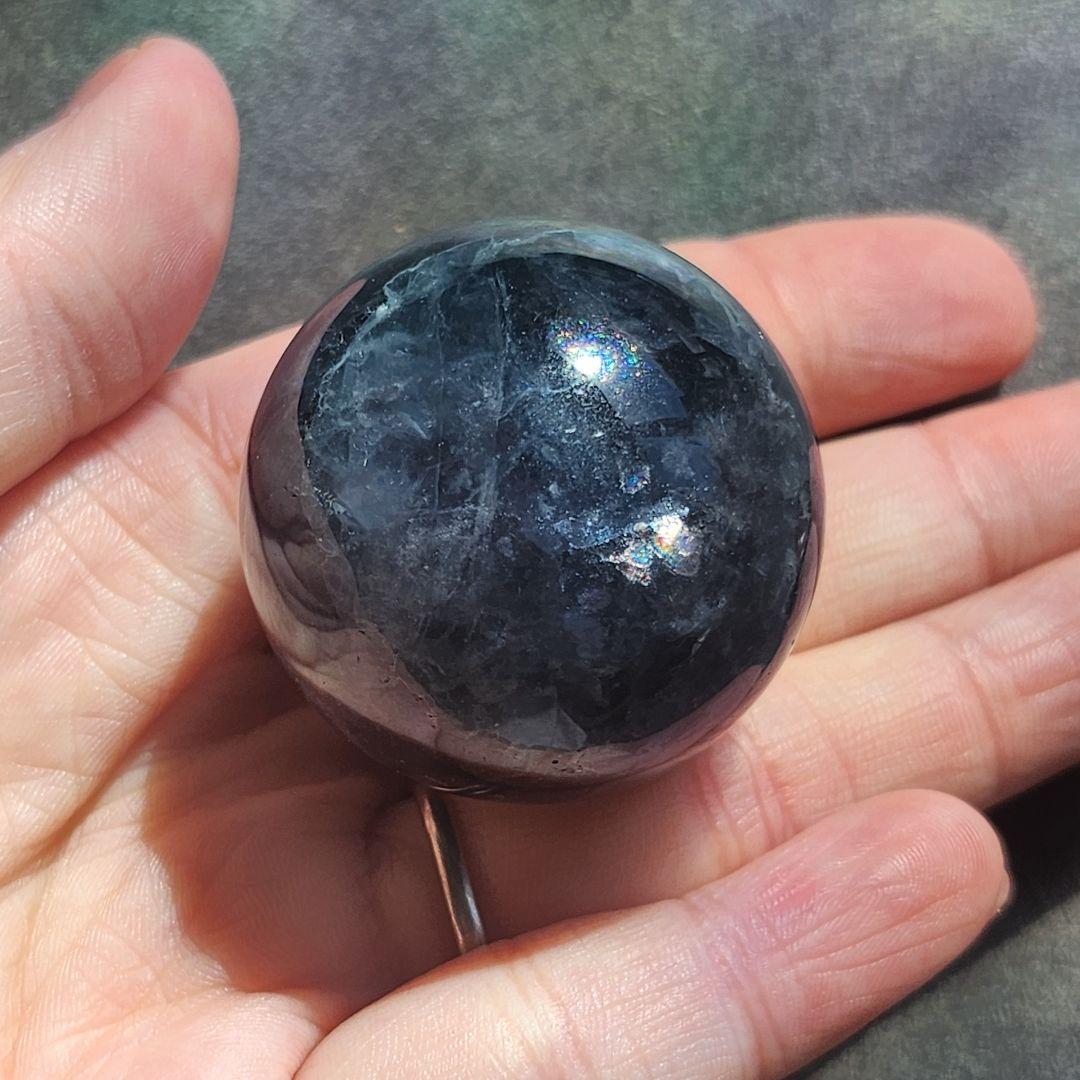 【一点物】虹入り✨フローライト スフィア 丸玉 ✩.*˚ インテリア