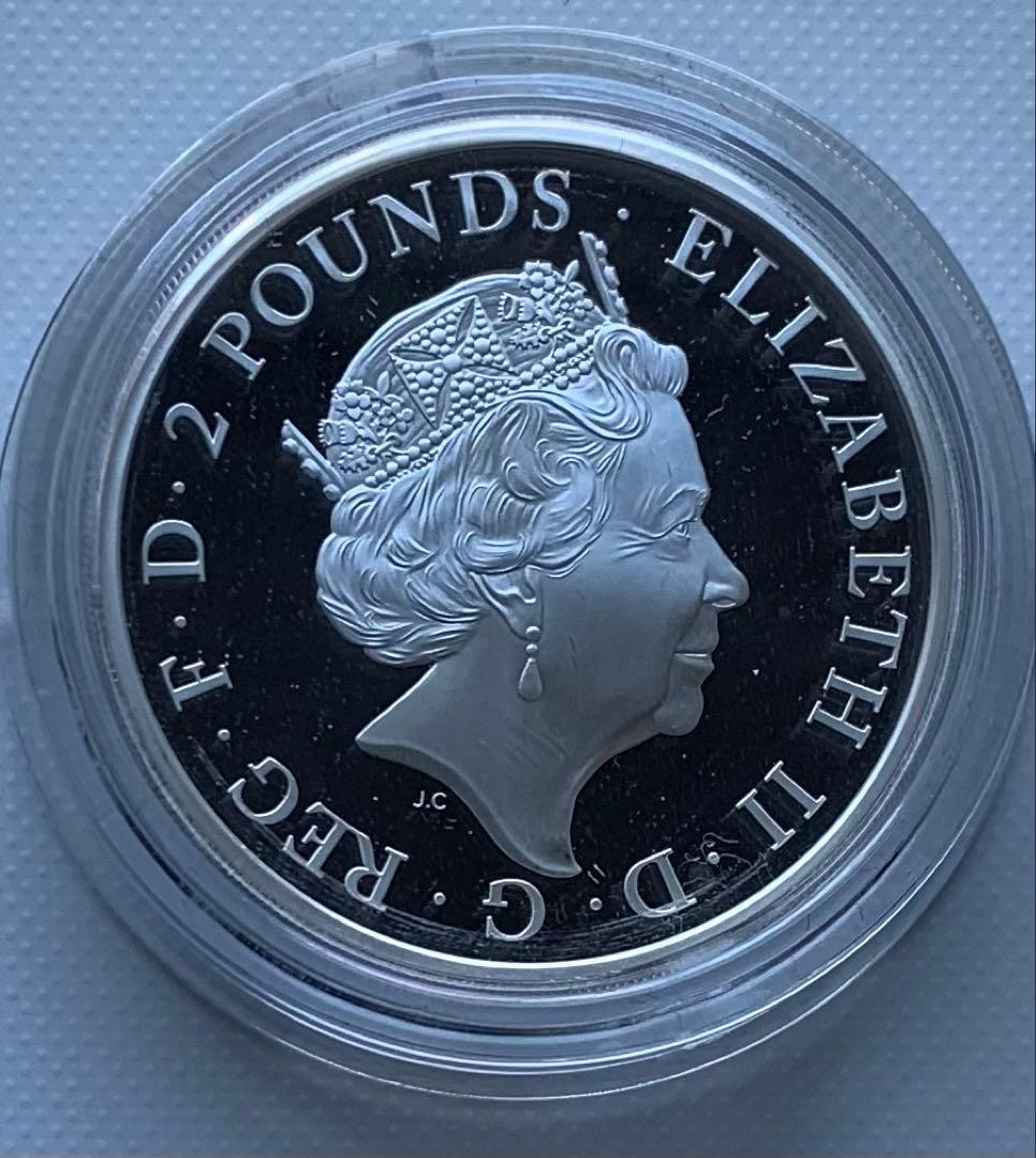 クイーンズビースト　プルーフ銀貨　レッドドラゴンオブウェールズ