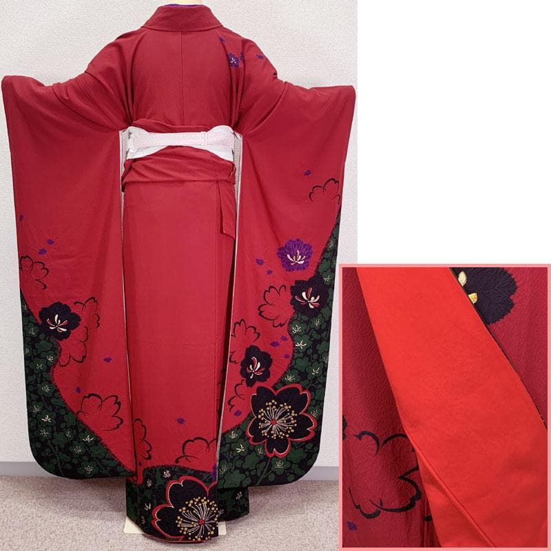 510z24☆人気！振袖 身幅広め 高身長 モダン 金駒刺繍☆美品 成人式結婚式