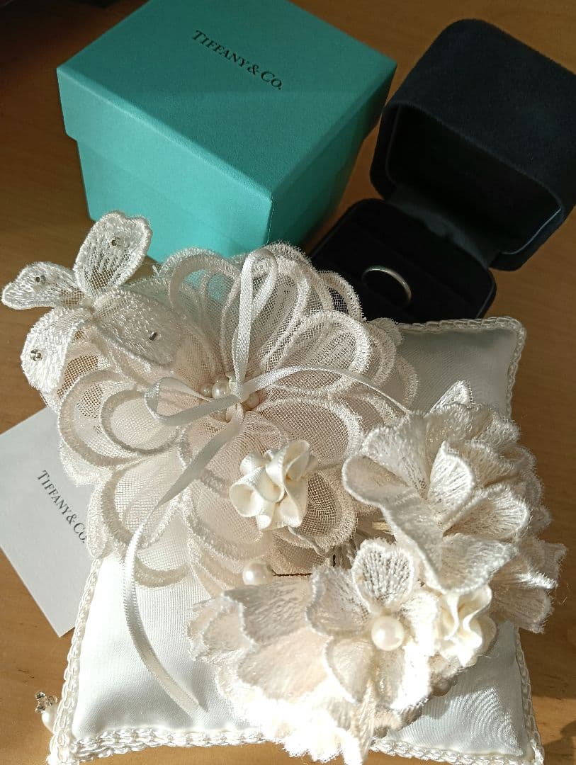 【9号】【Pt950】Tiffany & Co. シルバーリング　リングピロー付