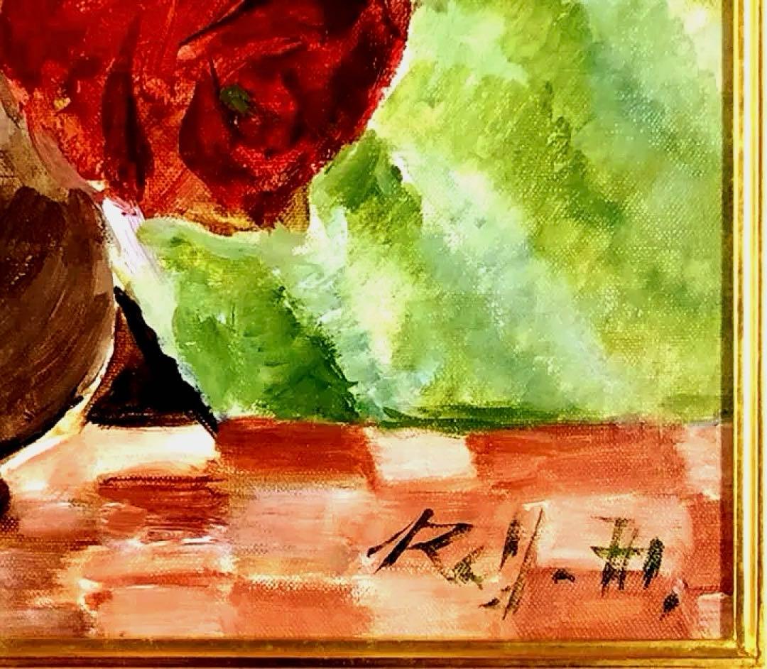 【真作】藤井令太郎「窓辺」油彩8号　兜屋画廊取扱作品　春陽会会員　椅子の画家