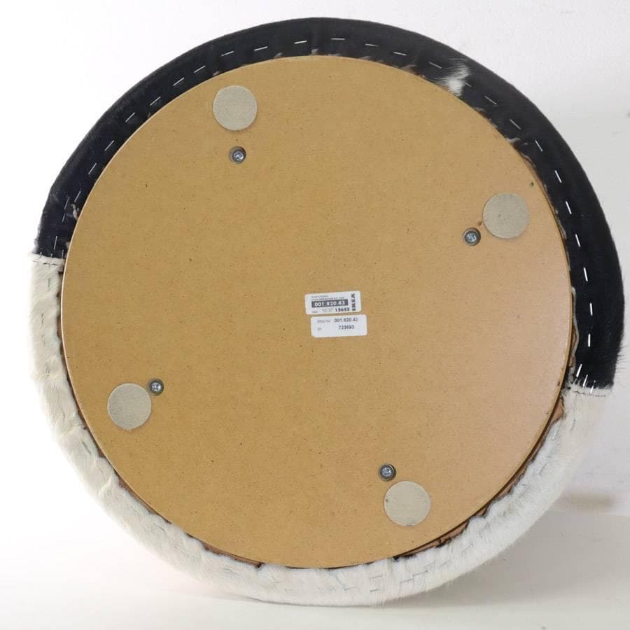 IKEA 高級ライン ストックホルム ハラコ スツール 子牛毛皮 黒x白