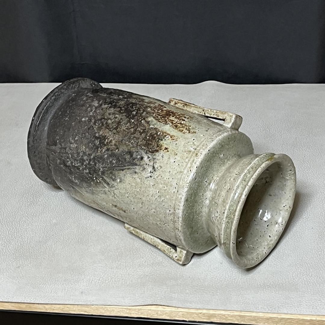 信楽焼 古来窯 四代 上田直方 花入 識箱 茶道具 【k3506】