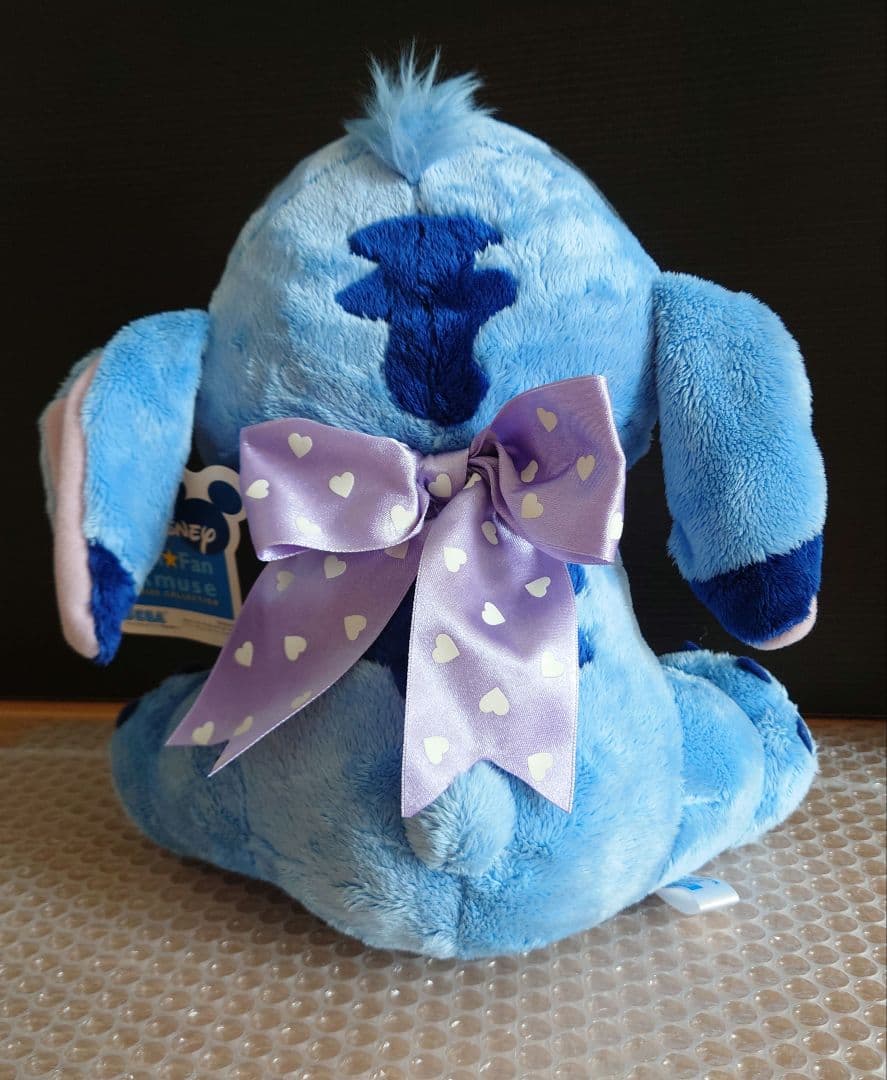 新品　ディズニー　スティッチ　リボン　ぬいぐるみ　タグ付き