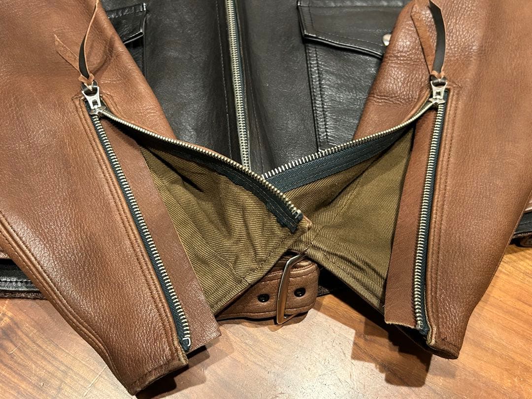 Heller's cafe ヘラーズカフェ モーターサイクルジャケット　38