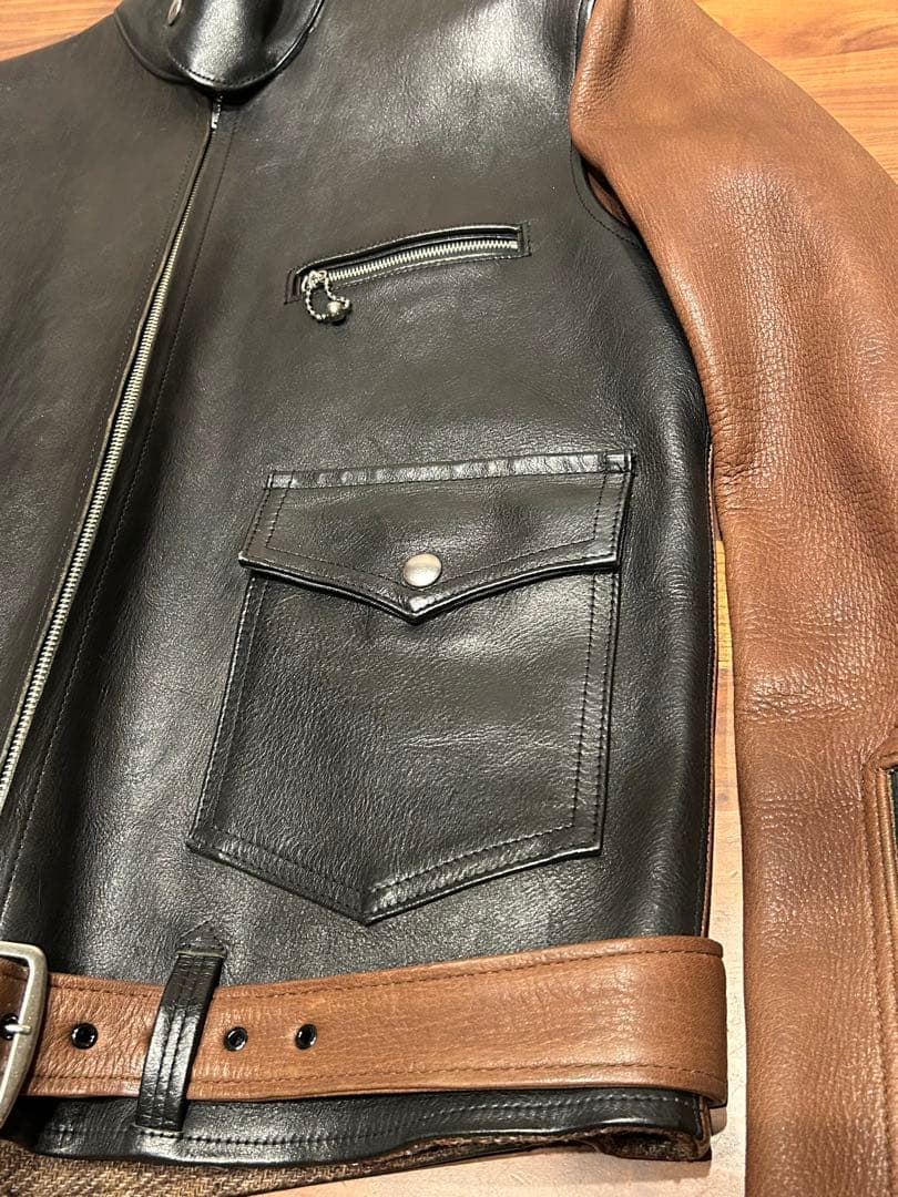 Heller's cafe ヘラーズカフェ モーターサイクルジャケット　38
