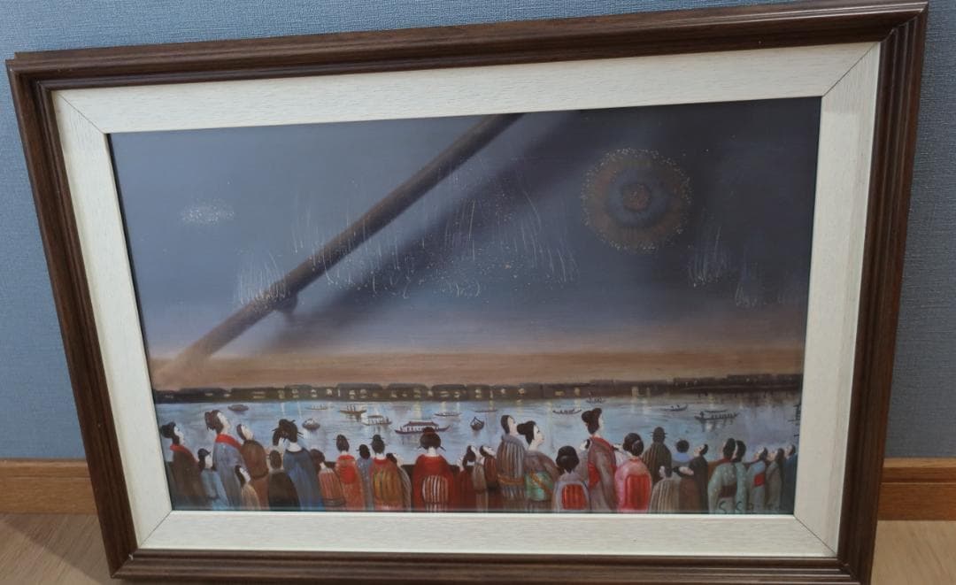 斎藤真一　絵画　両国の花火