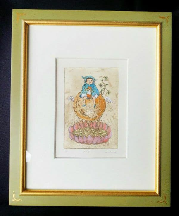 鷹塀三奈銅版画★「月の子」1／30