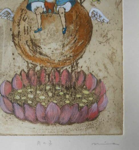 鷹塀三奈銅版画★「月の子」1／30