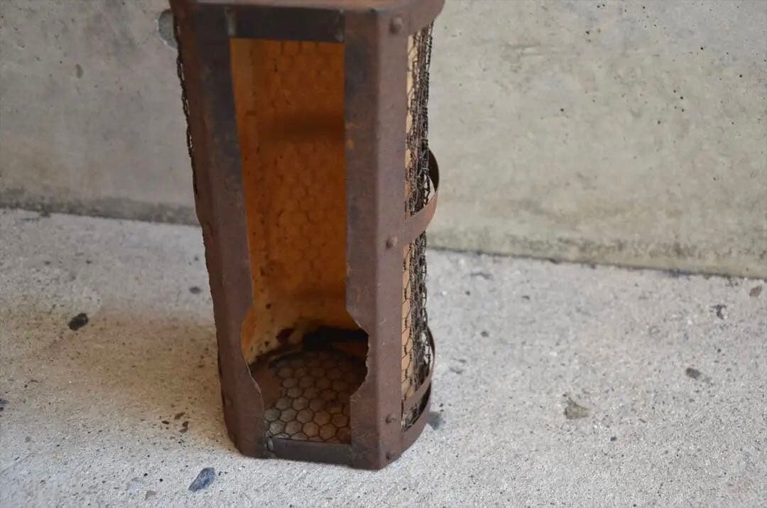 明治時代　鉄製　筒型行燈　置行燈　骨董品　オブジェ　アンティーク　レトロ