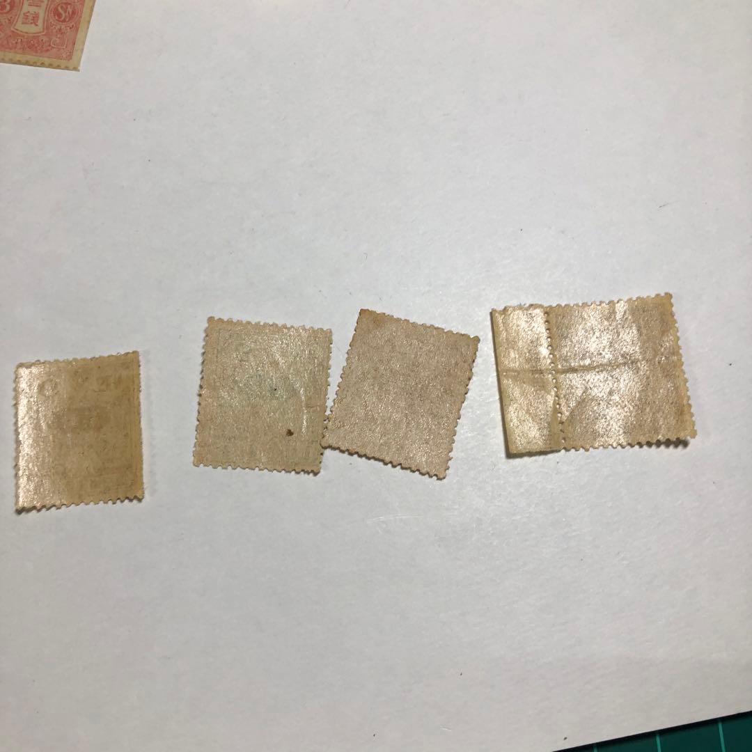 12587 旧大正毛紙切手セット 6, 8, 20, 50 SEN