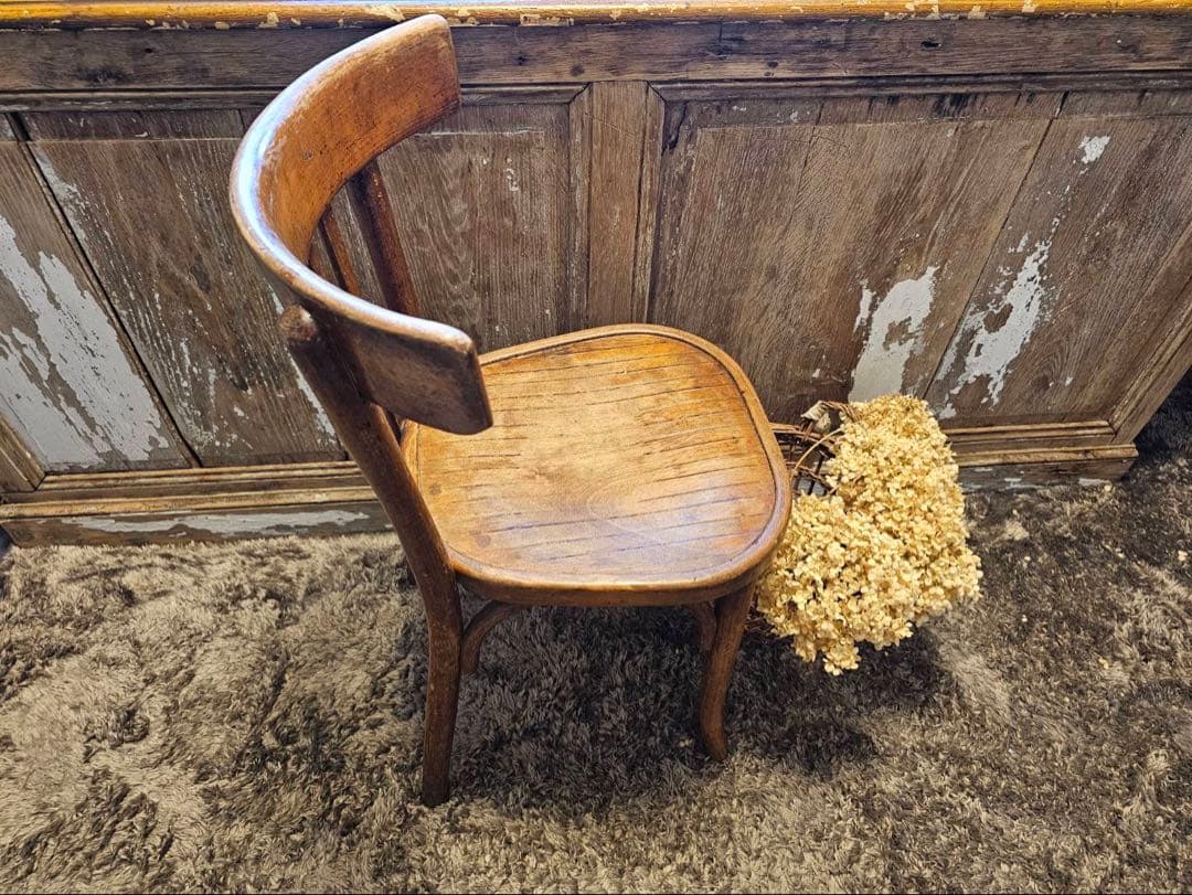 フランス　アンティーク　カフェチェアC　【送料込み】