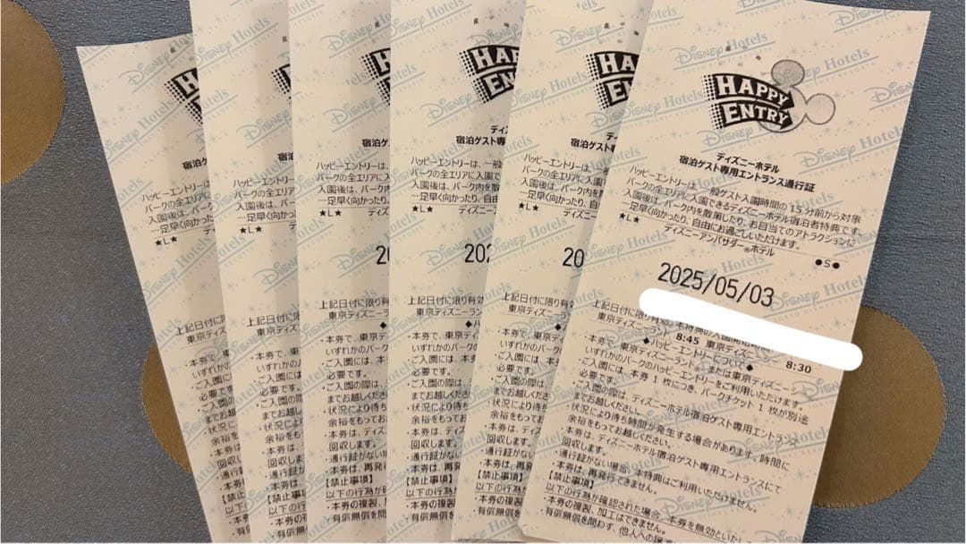ハッピーエントリー　ハピエン　5枚　 5月３日　通行証