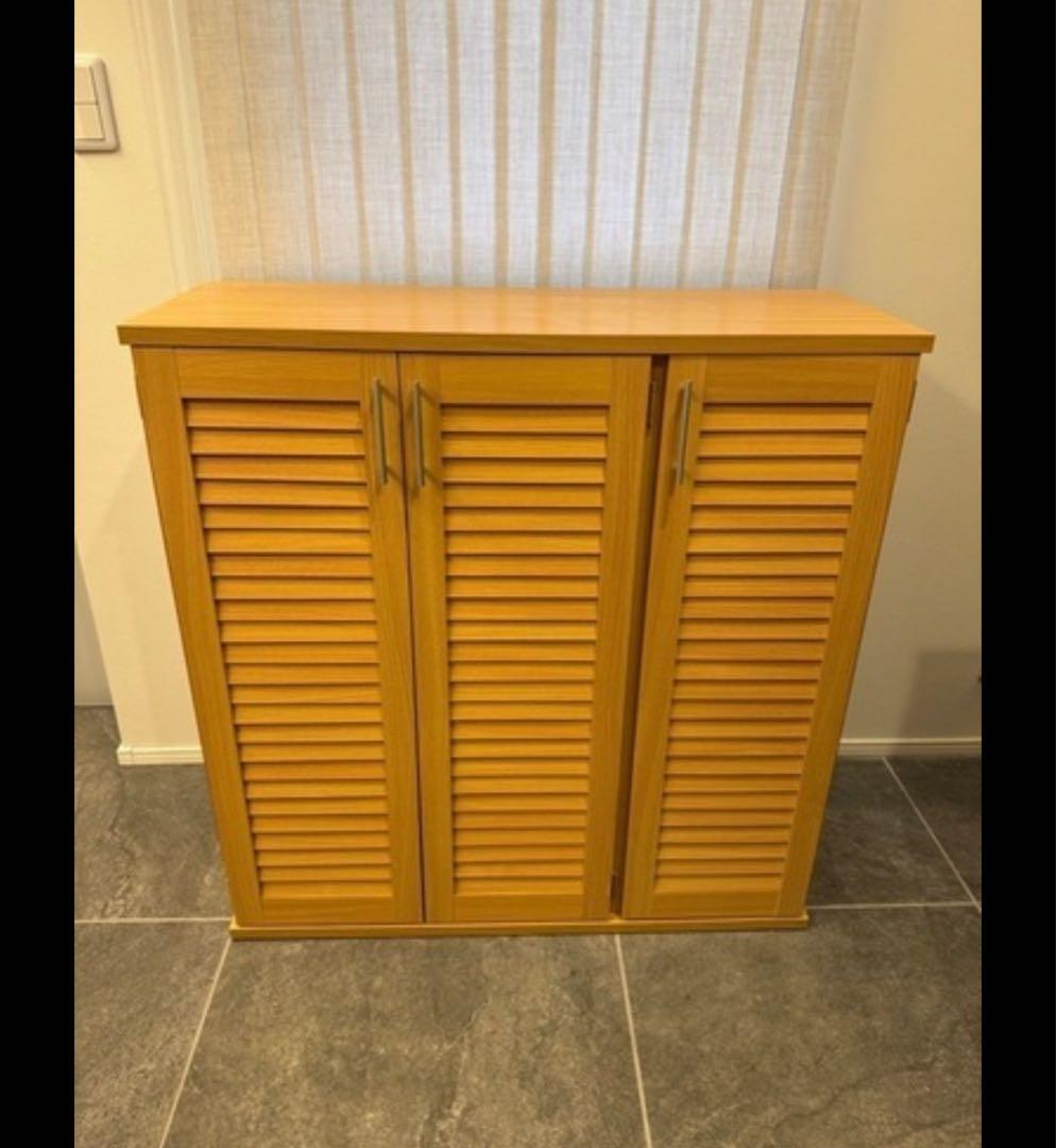 ルーバーシューズボックス 靴箱 横幅90.5cm