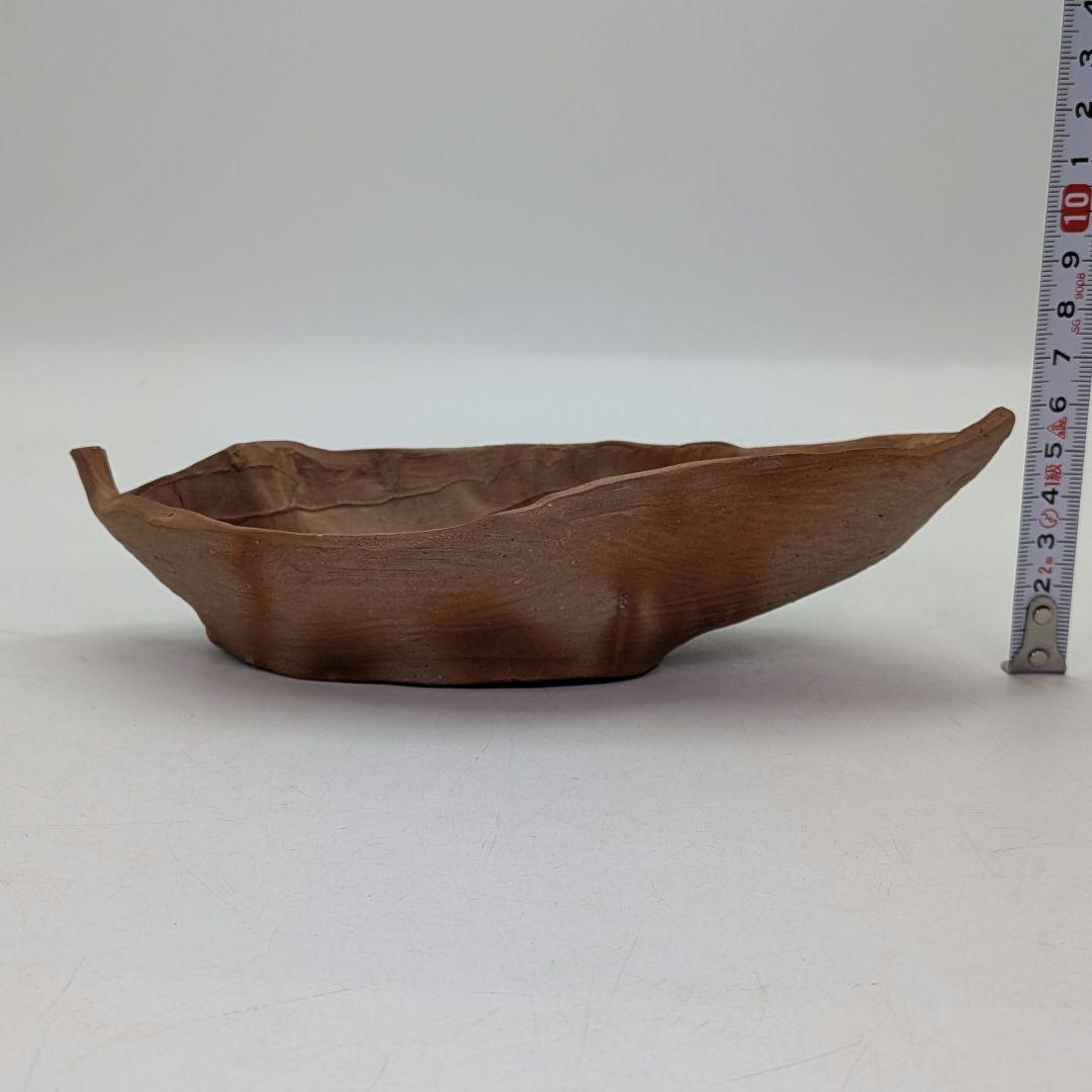 備前市無形文化財 木村玉舟 備前焼 緋襷葉皿 食器 皿鉢 中鉢 菓子器 菓子皿