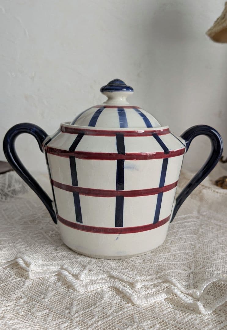 クレイユモントロー HBCM バスク柄 Bearn シュガーポット フランス