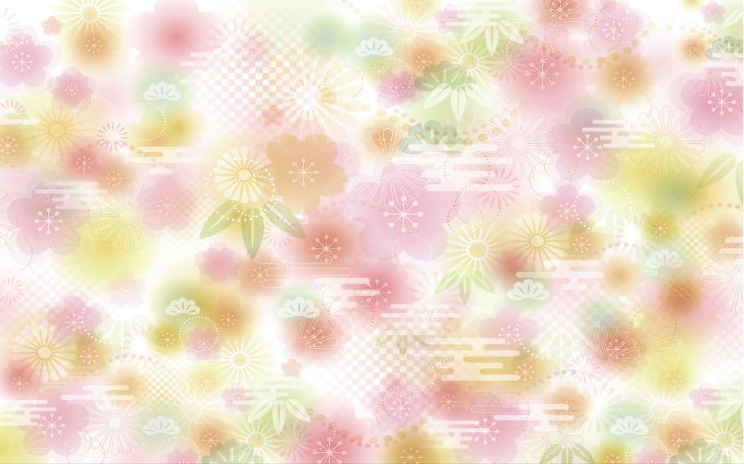 背景布【お正月F】サンプル　年賀状、ペット、子供撮影用　梅　和柄　門松　しめ縄