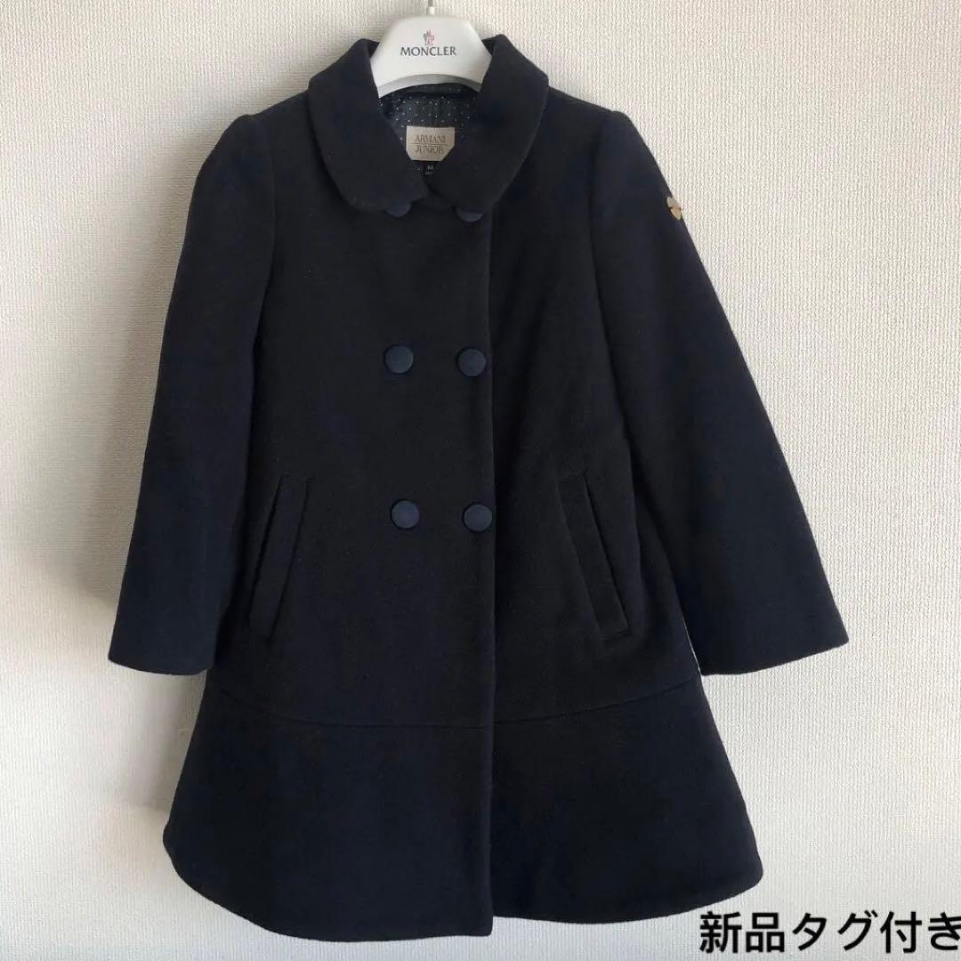 新品タグ付！アルマーニ　カシミヤ入りウールコート　濃紺ワンピース　受験発表会入学