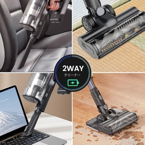 新品♡掃除機 コードレス 強力吸引 水拭き 35000Pa サイクロン 伸縮型