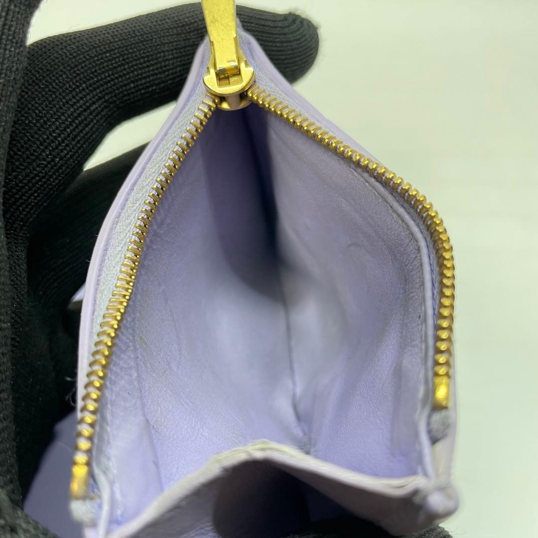 2978 ボッテガヴェネタ 三つ折り財布 カセット マキシ パープル レザー