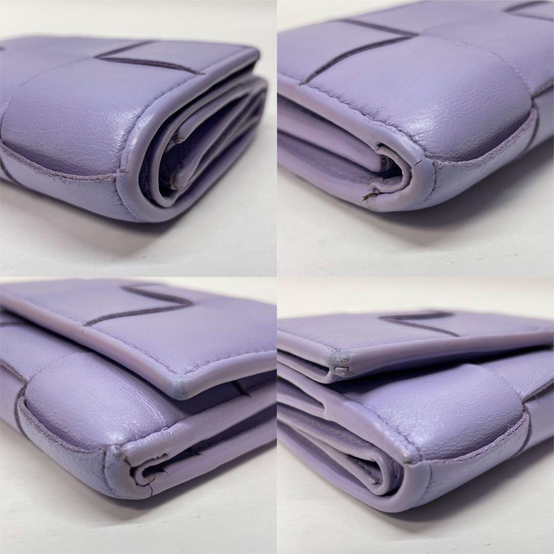 2978 ボッテガヴェネタ 三つ折り財布 カセット マキシ パープル レザー