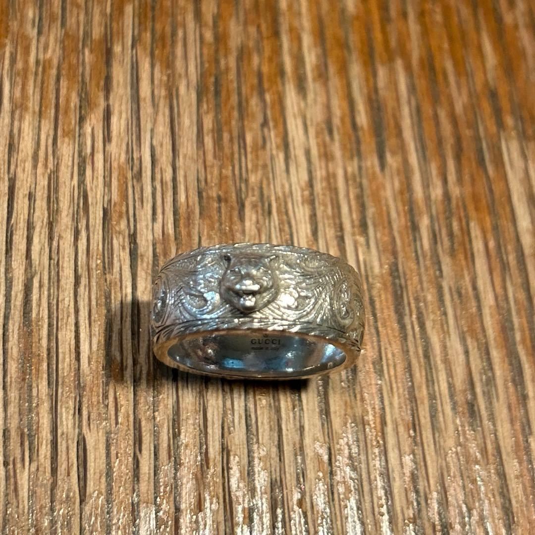 たけお様99専用　GUCCI シルバーリング キャットヘッド　23号