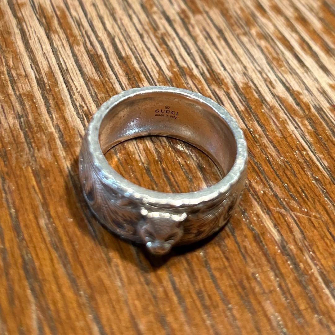 たけお様99専用　GUCCI シルバーリング キャットヘッド　23号