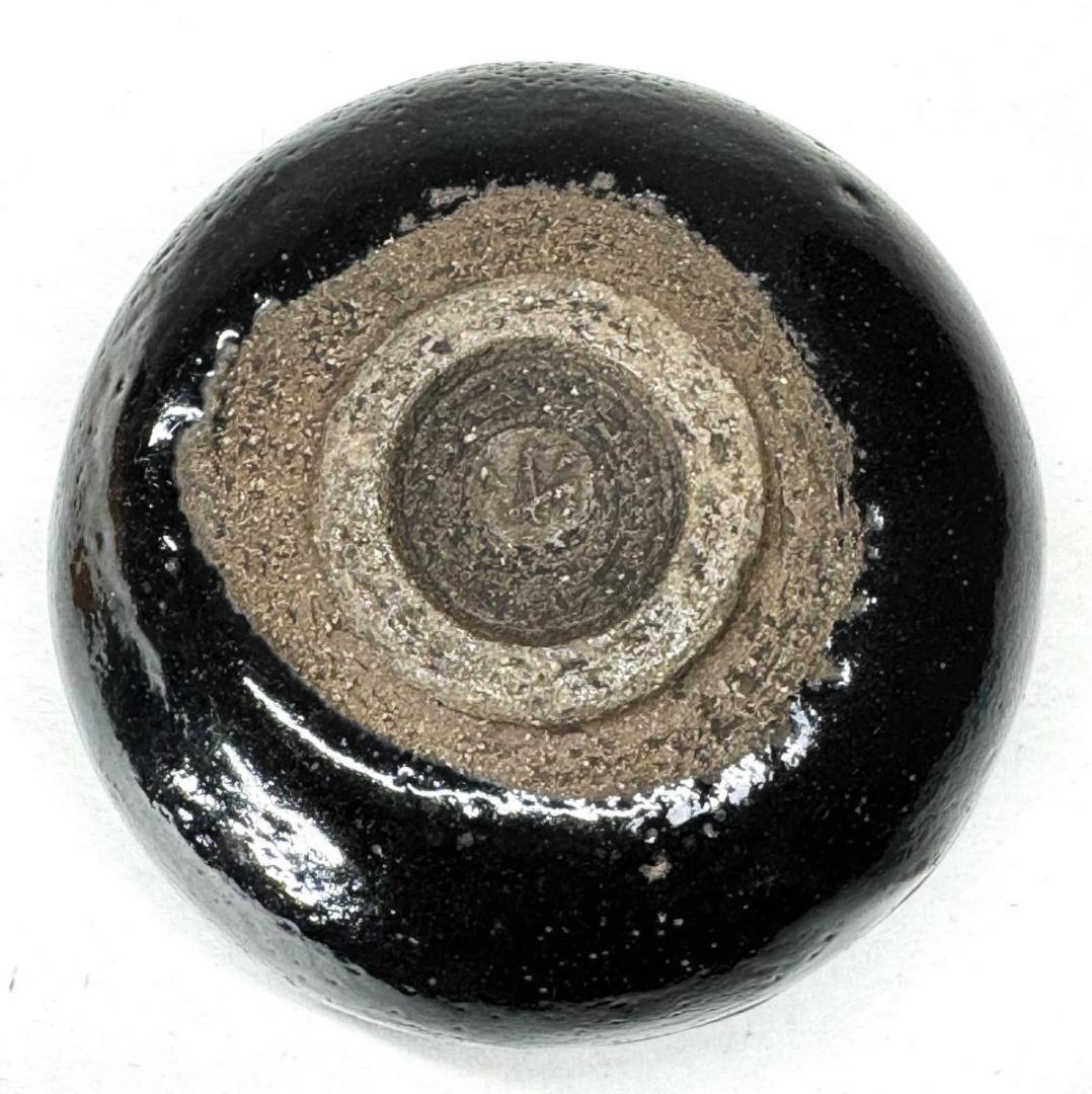 江戸時代後期 紫野焼 鶴亭 黒楽茶碗 共箱 時代物 古美術 茶碗 WWTT066