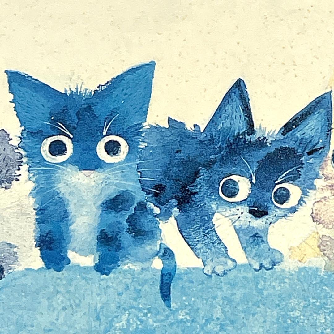 真作保証 渡辺あきお『スマイル』ダイヤモンド・スクリーン版画