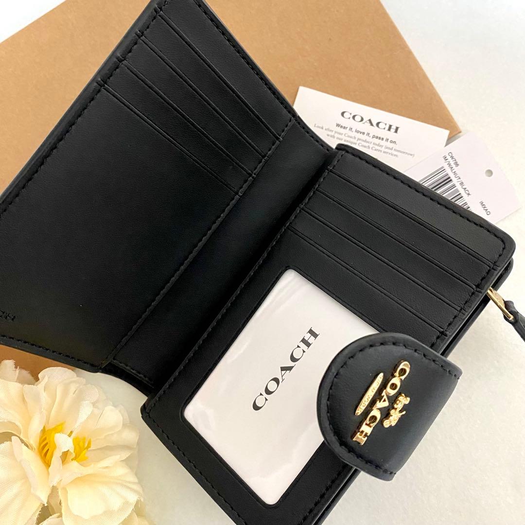 新品　正規品☆COACH コーチ　折り財布　ブラウン 二つ折り財布