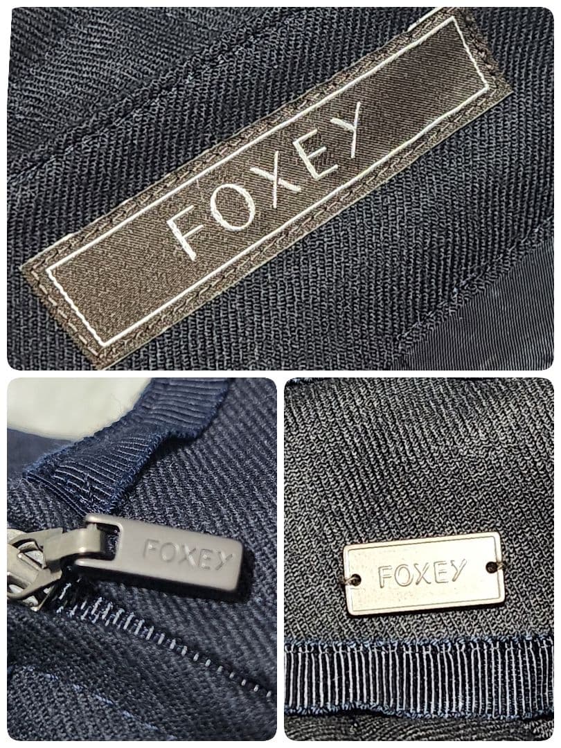 FOXEY キルティング スカート クロスフレア ブラック サイズ40