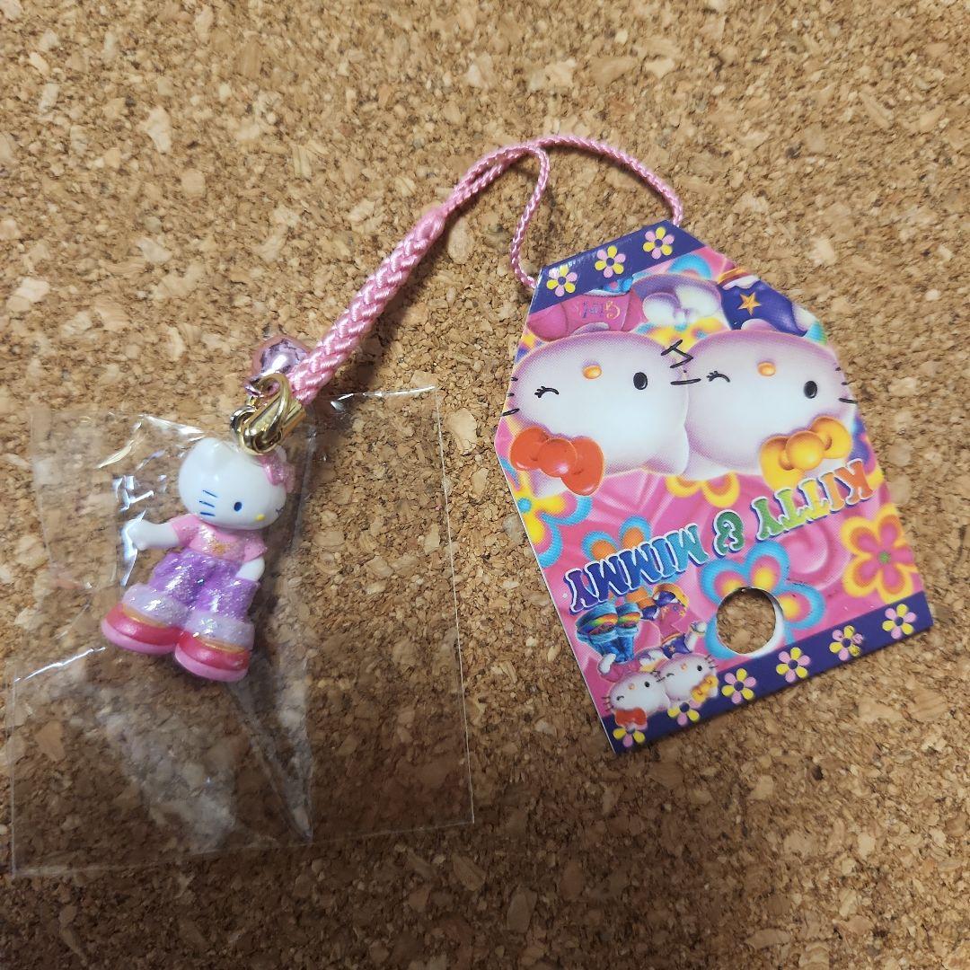 ハローキティ 根付 ストラップ KITTY&MIMMY キティ根付 脚長