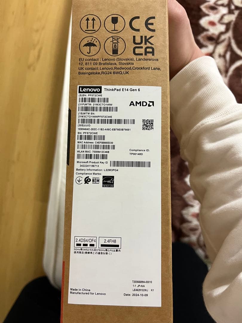 Windowsノート本体 Lenovo Thinkpad E14 Gen 6