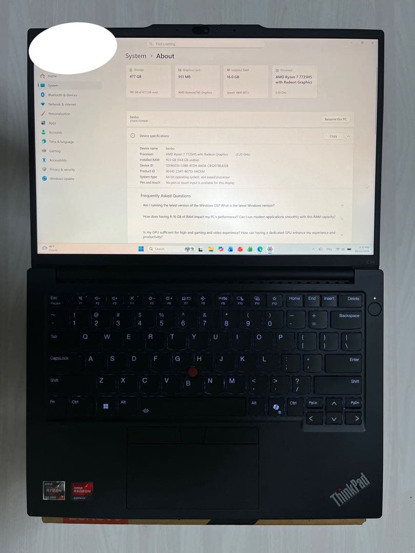 Windowsノート本体 Lenovo Thinkpad E14 Gen 6